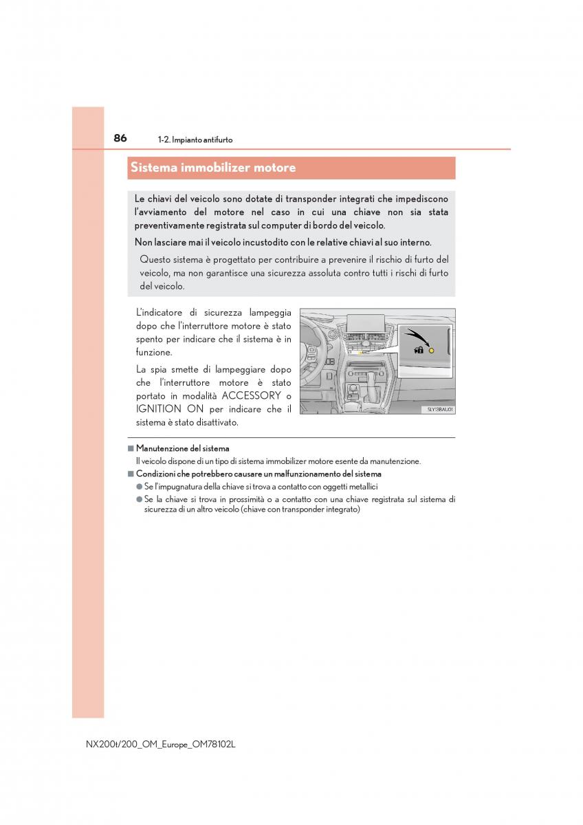 Lexus NX manuale del proprietario / page 86