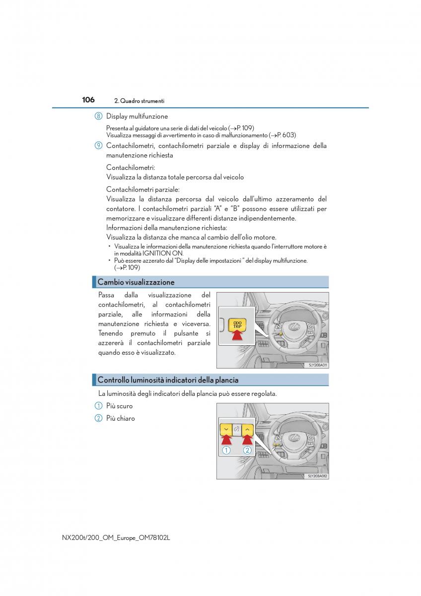 Lexus NX manuale del proprietario / page 106