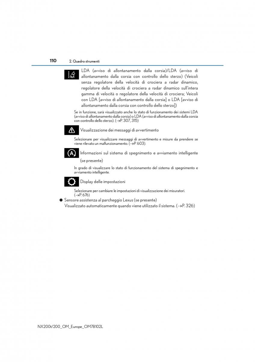 Lexus NX manuale del proprietario / page 110