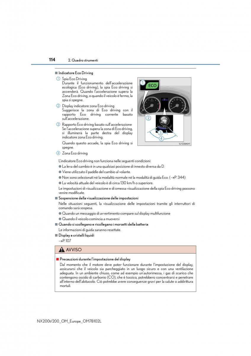 Lexus NX manuale del proprietario / page 114