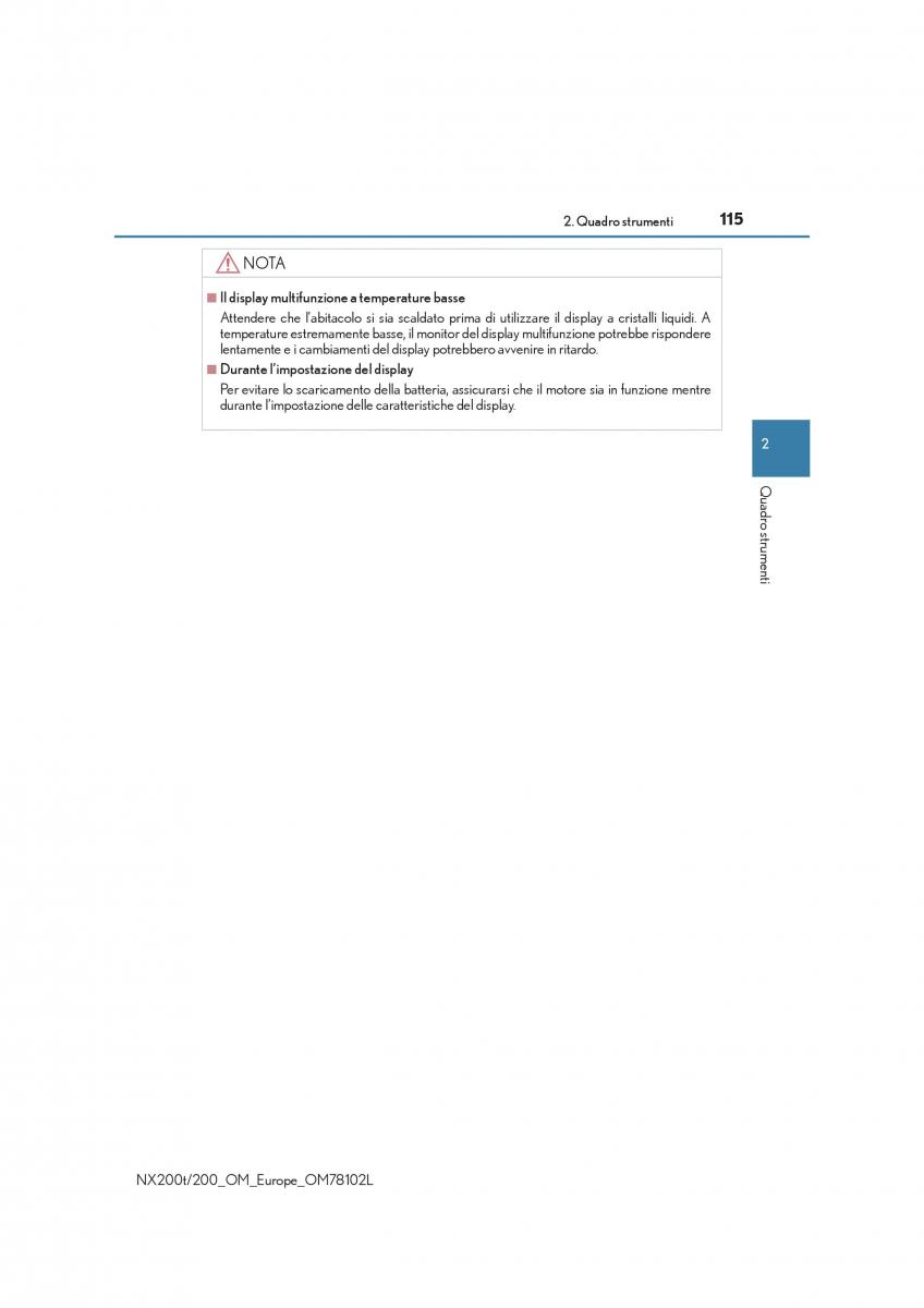 Lexus NX manuale del proprietario / page 115