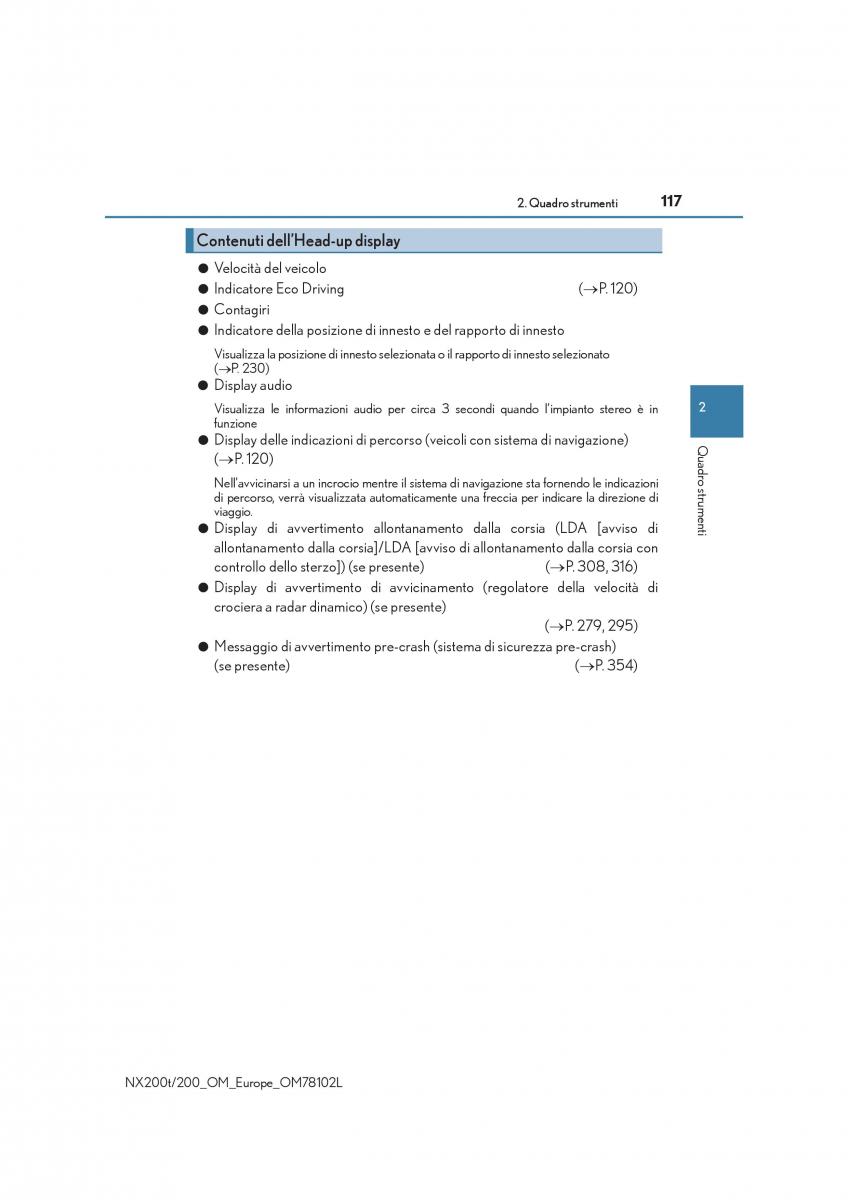 Lexus NX manuale del proprietario / page 117