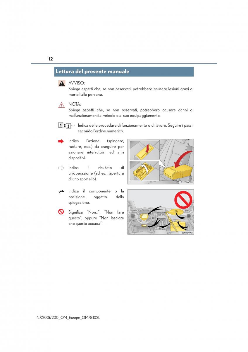 Lexus NX manuale del proprietario / page 12