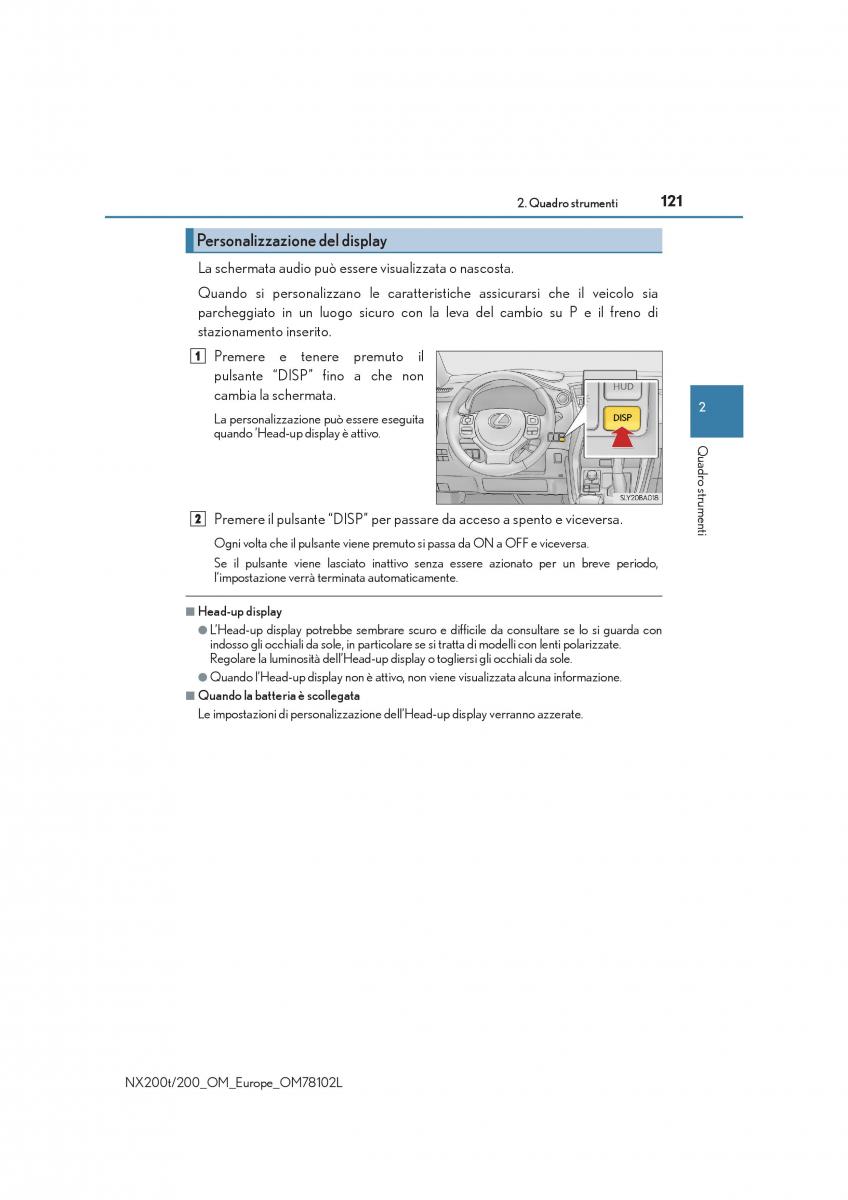 Lexus NX manuale del proprietario / page 121