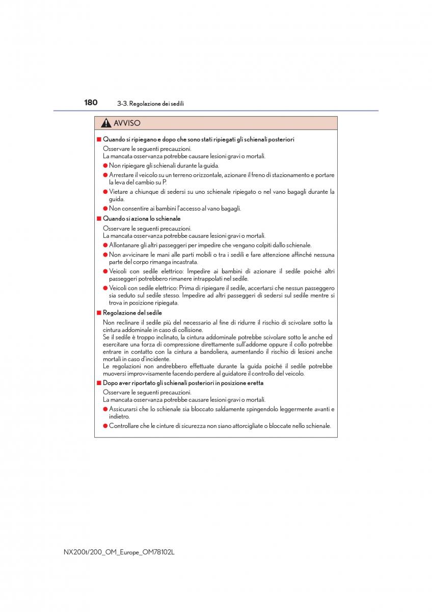 Lexus NX manuale del proprietario / page 180