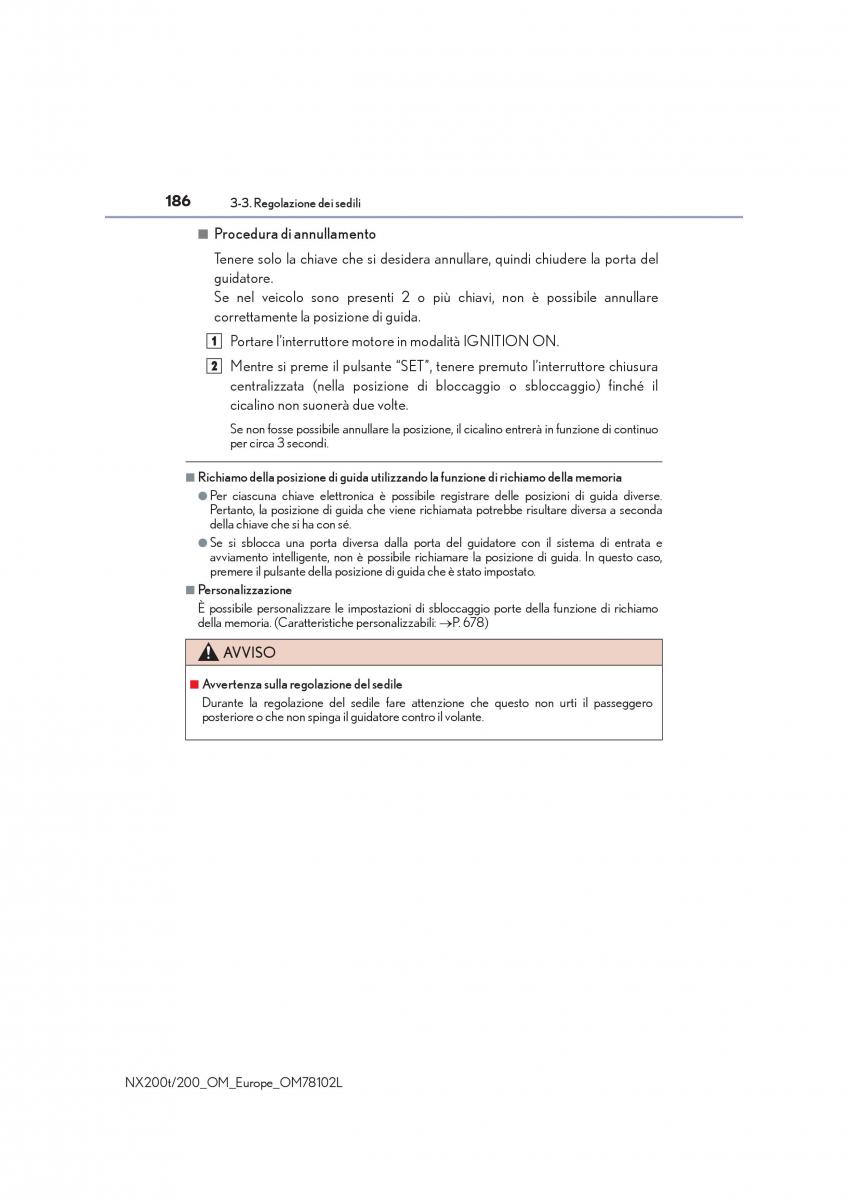 Lexus NX manuale del proprietario / page 186