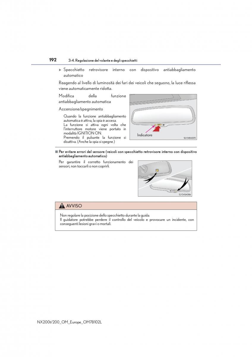 Lexus NX manuale del proprietario / page 192