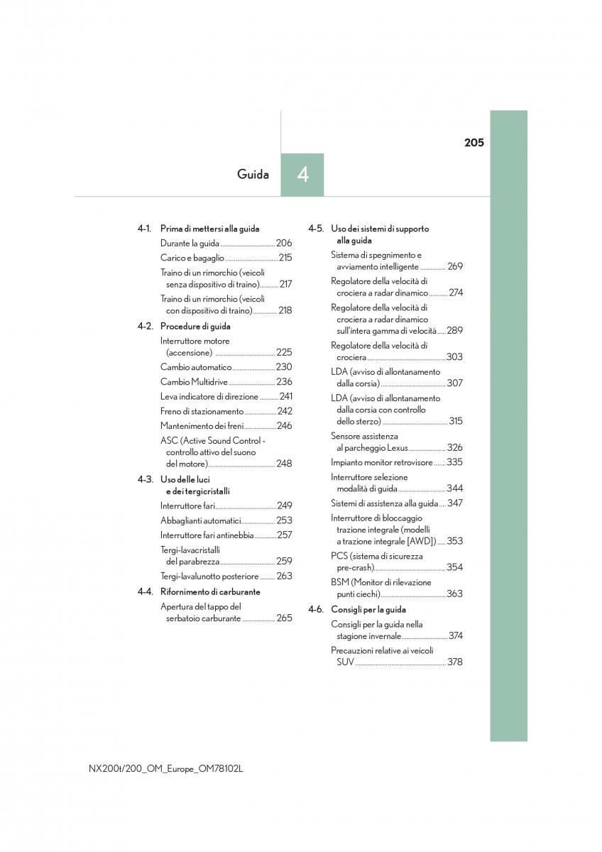 Lexus NX manuale del proprietario / page 205