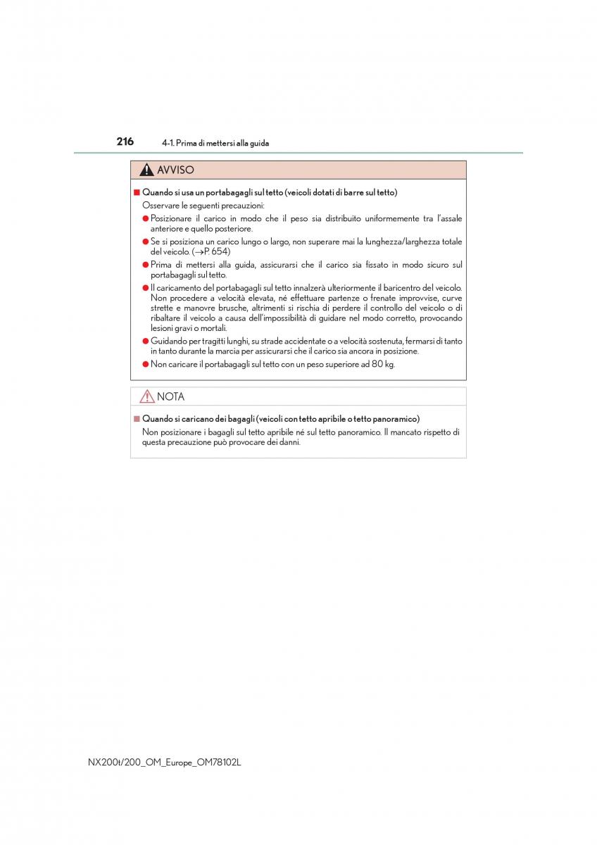 Lexus NX manuale del proprietario / page 216