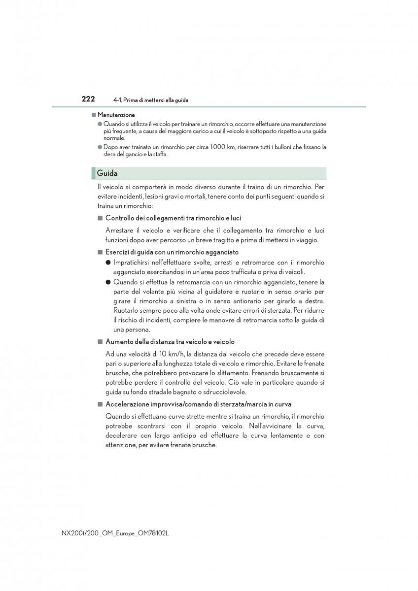 Lexus NX manuale del proprietario / page 222