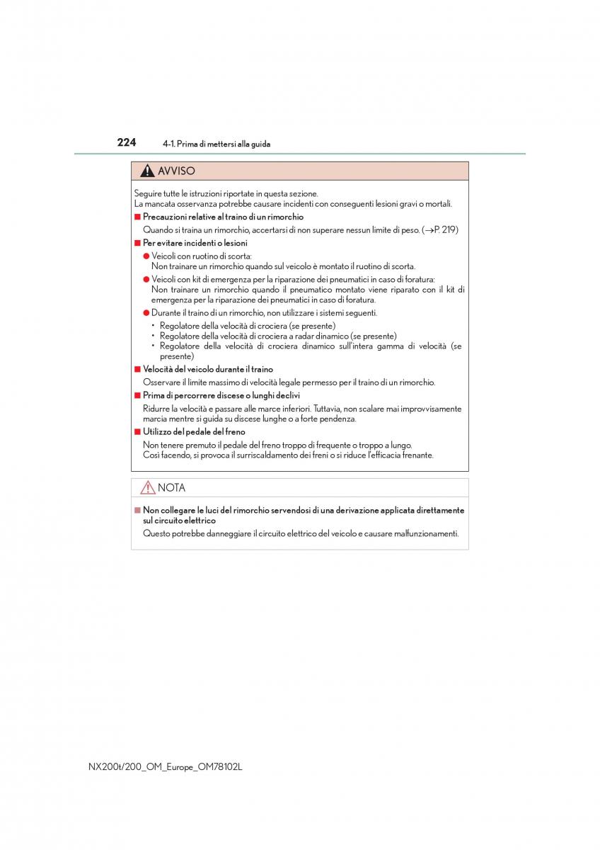 Lexus NX manuale del proprietario / page 224