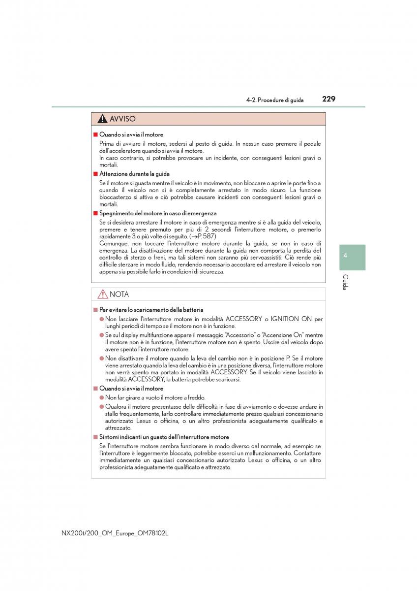 Lexus NX manuale del proprietario / page 229