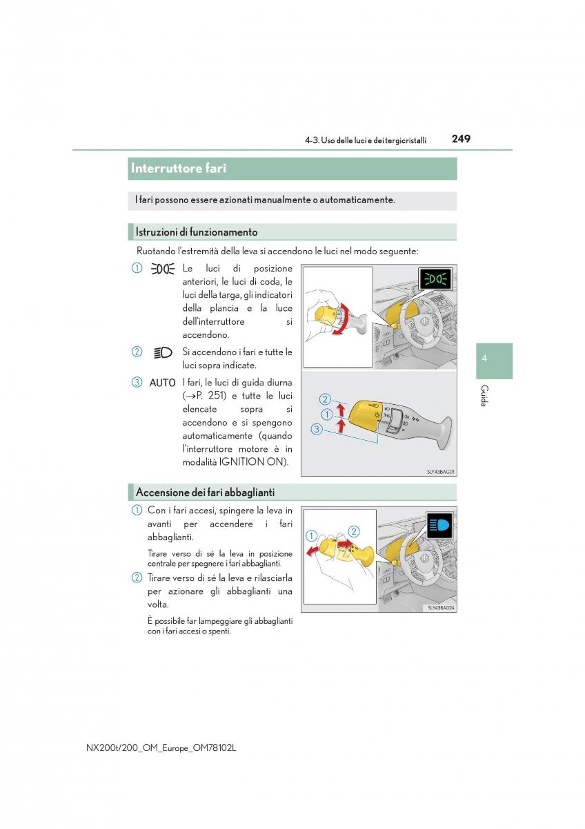 Lexus NX manuale del proprietario / page 249