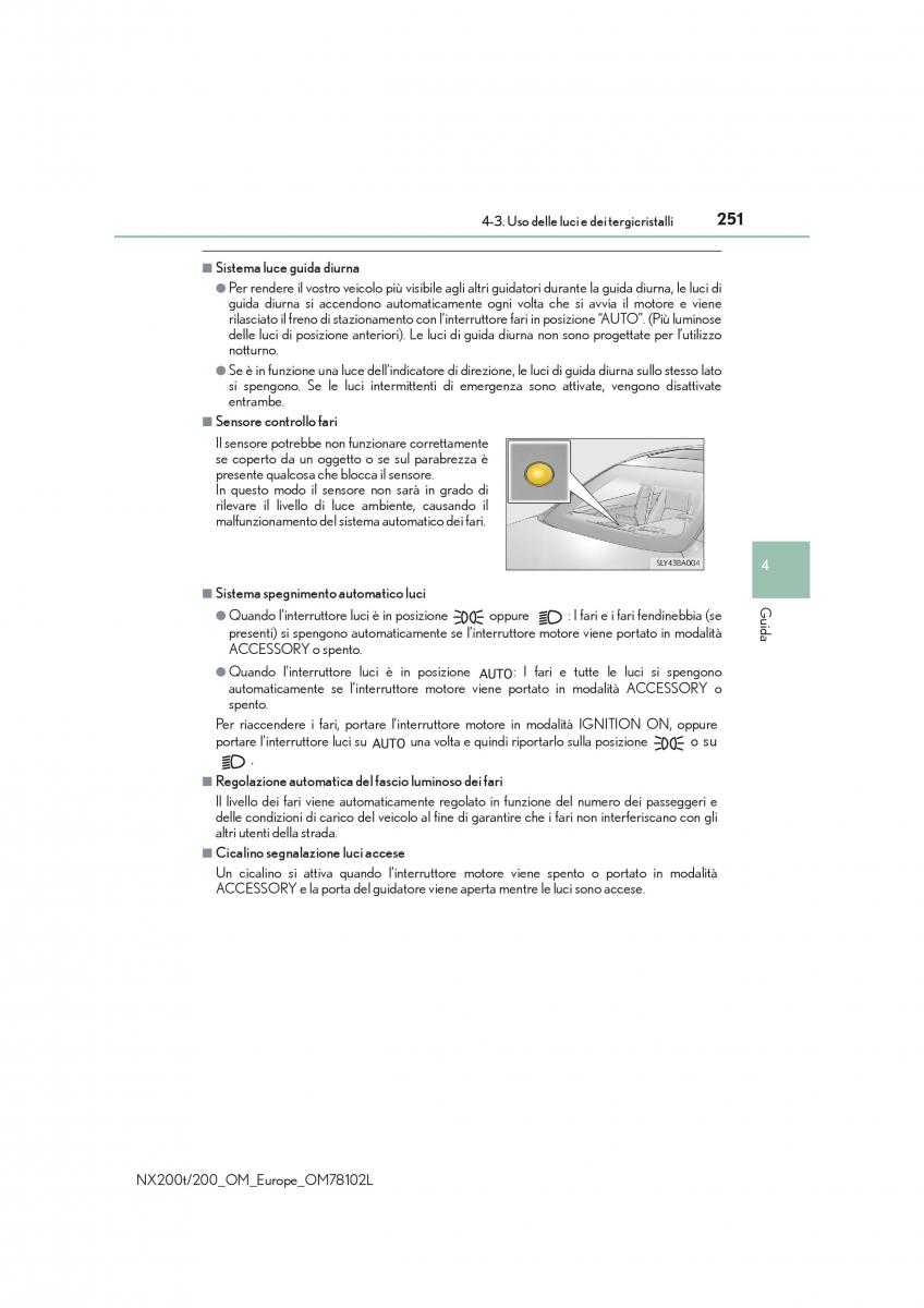 Lexus NX manuale del proprietario / page 251