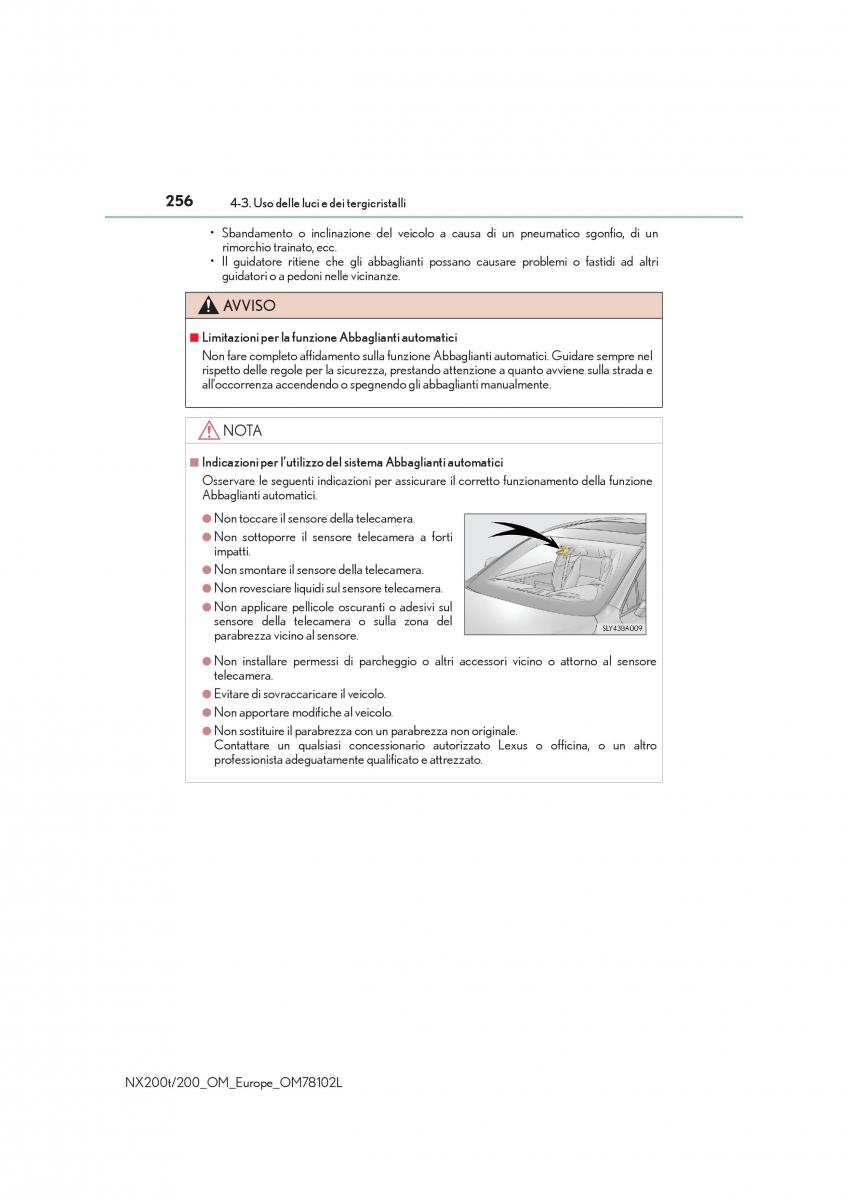 Lexus NX manuale del proprietario / page 256