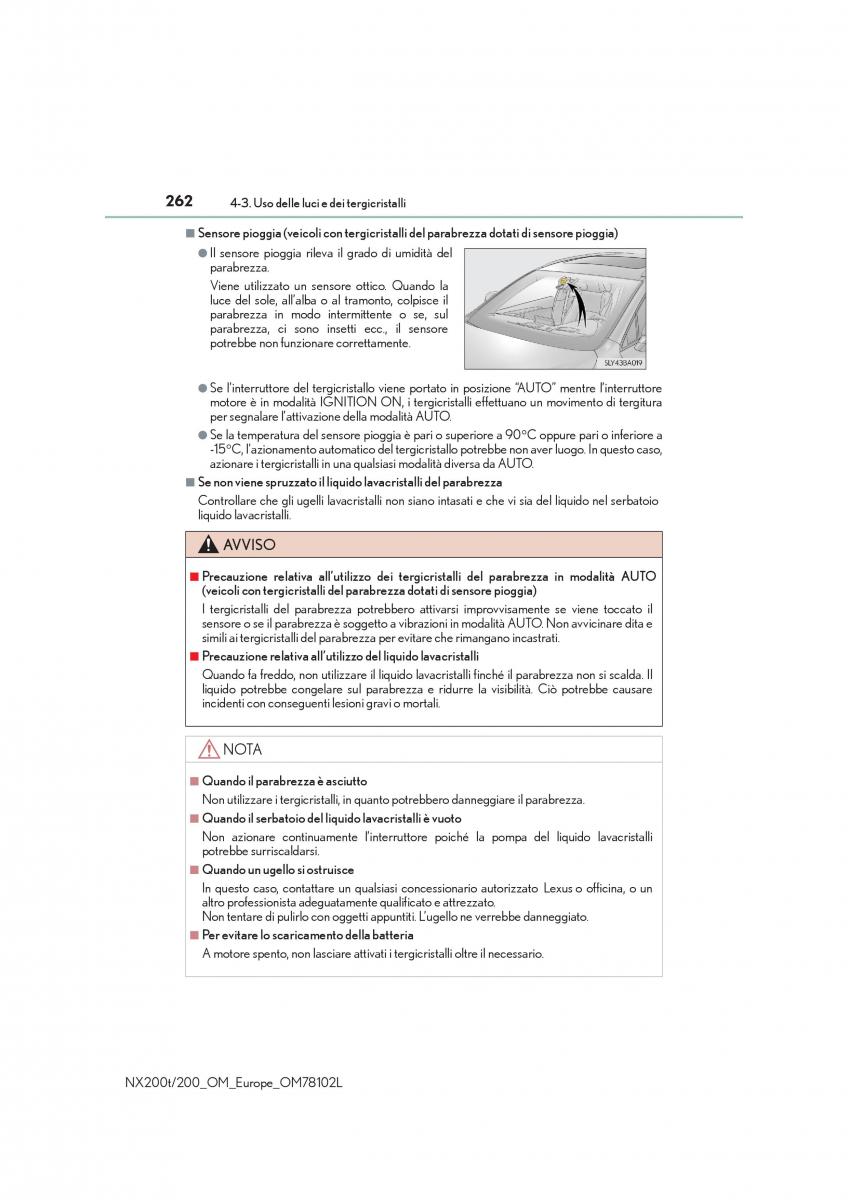 Lexus NX manuale del proprietario / page 262