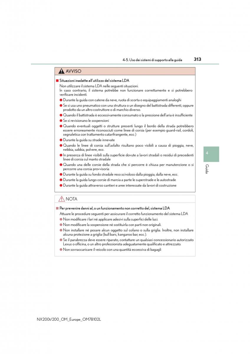 Lexus NX manuale del proprietario / page 313