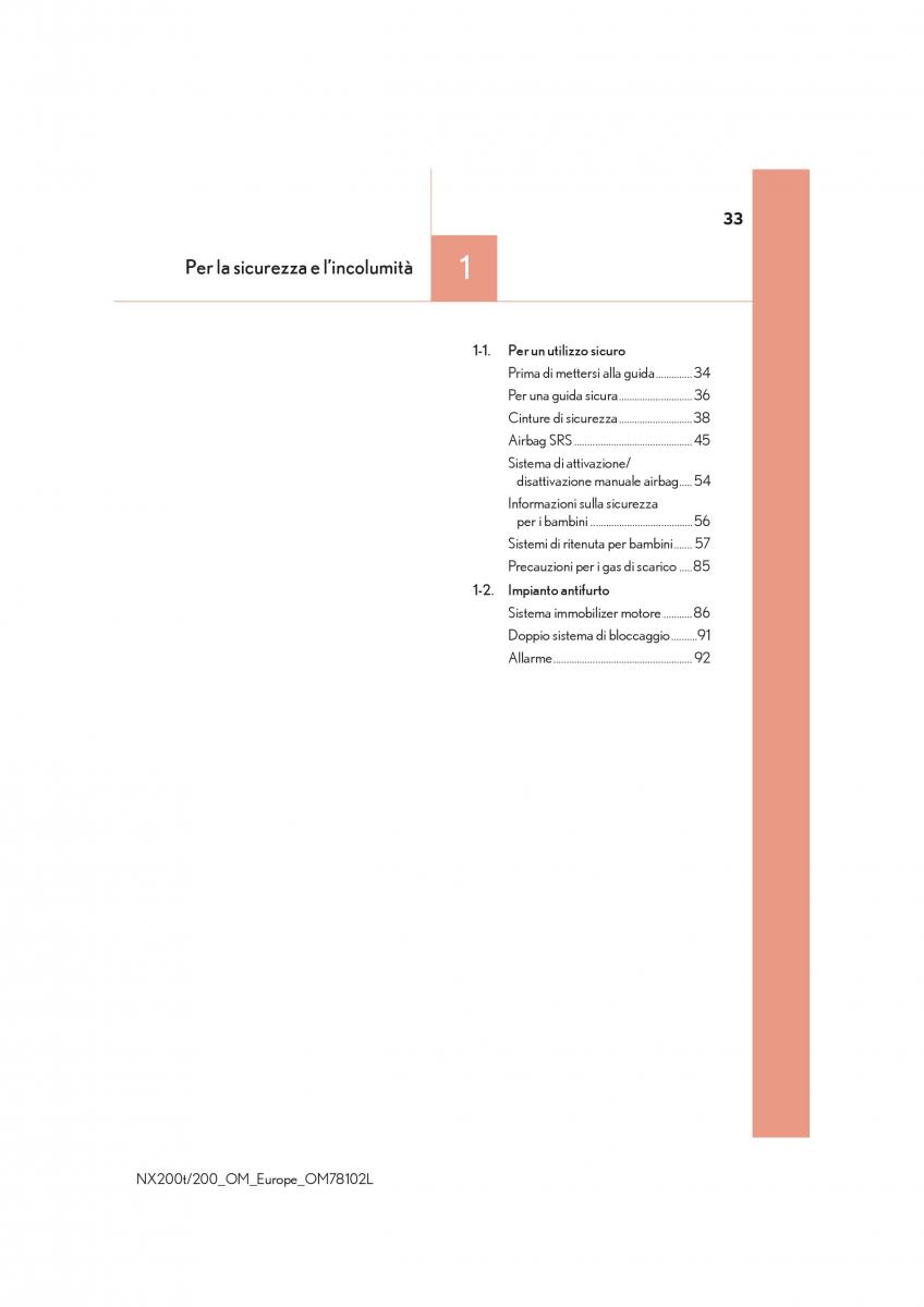 Lexus NX manuale del proprietario / page 33