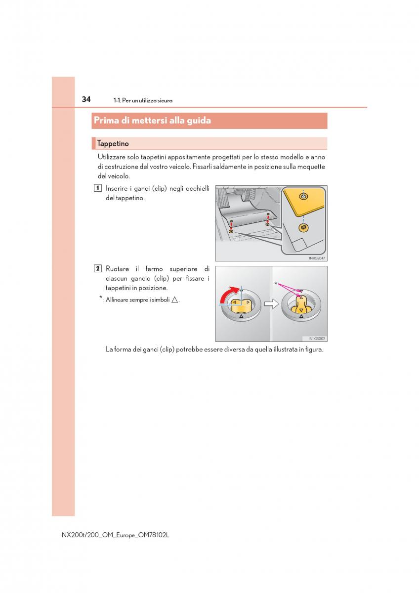 Lexus NX manuale del proprietario / page 34