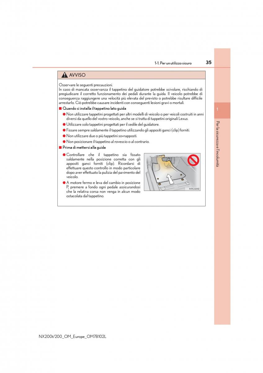 Lexus NX manuale del proprietario / page 35