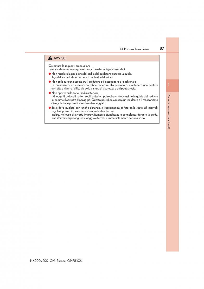 Lexus NX manuale del proprietario / page 37