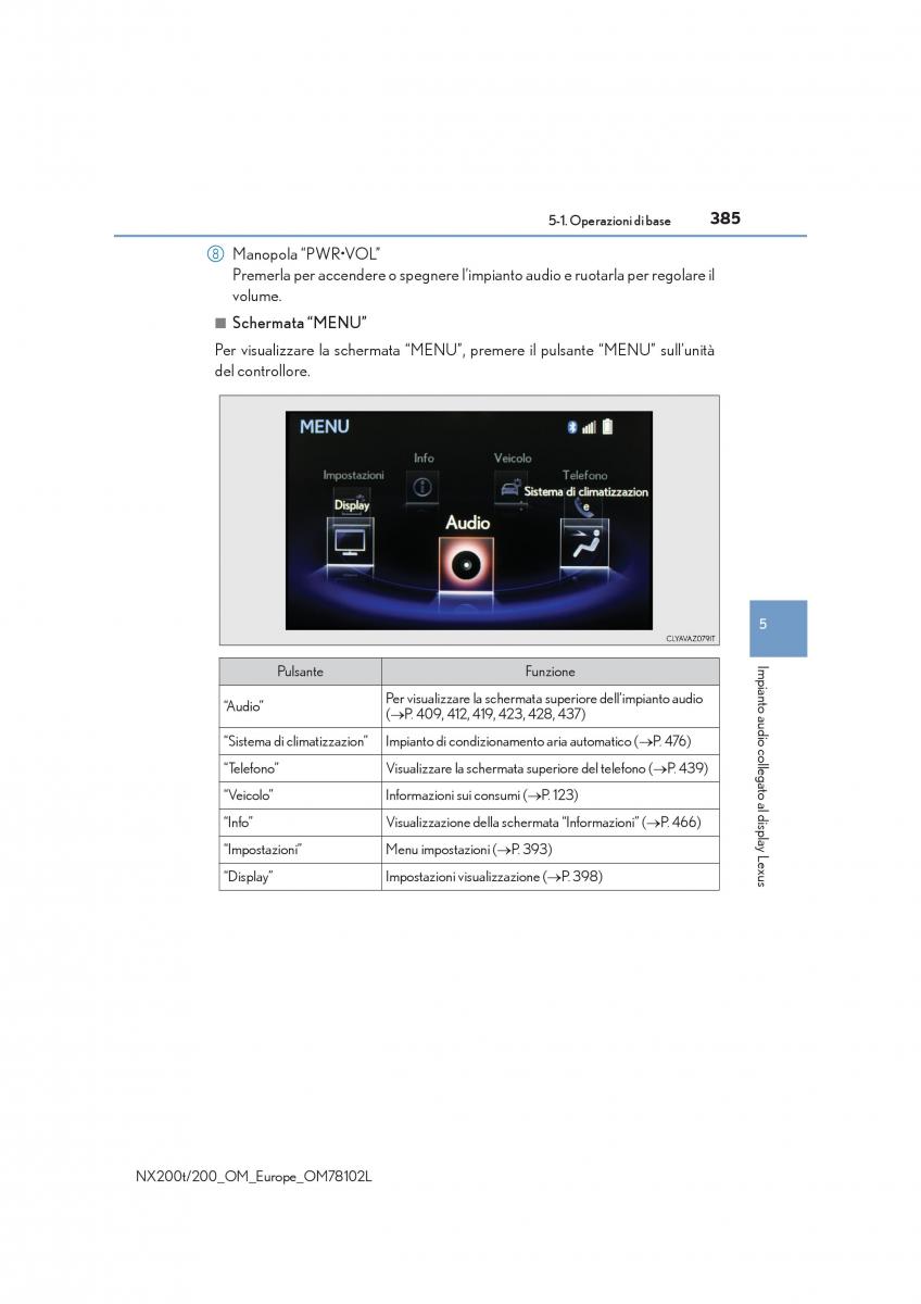 Lexus NX manuale del proprietario / page 385