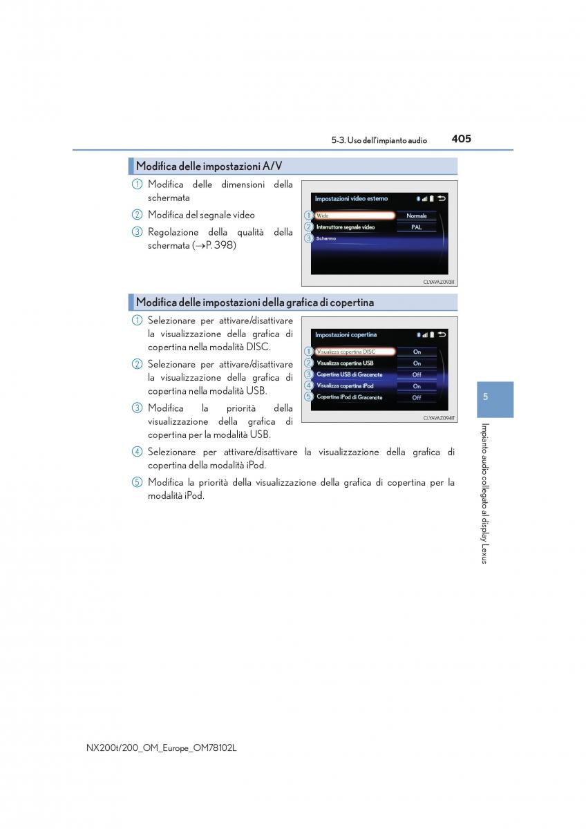 Lexus NX manuale del proprietario / page 405