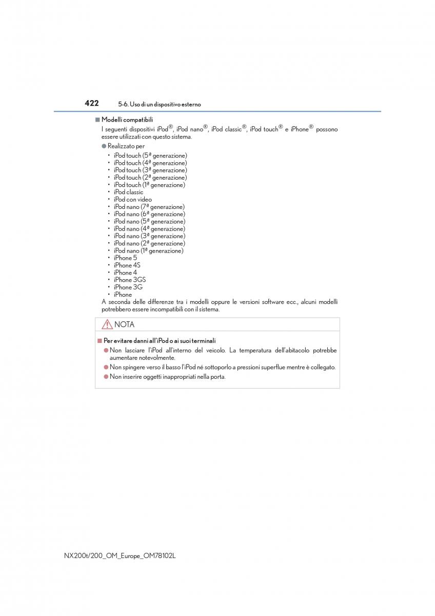 Lexus NX manuale del proprietario / page 422