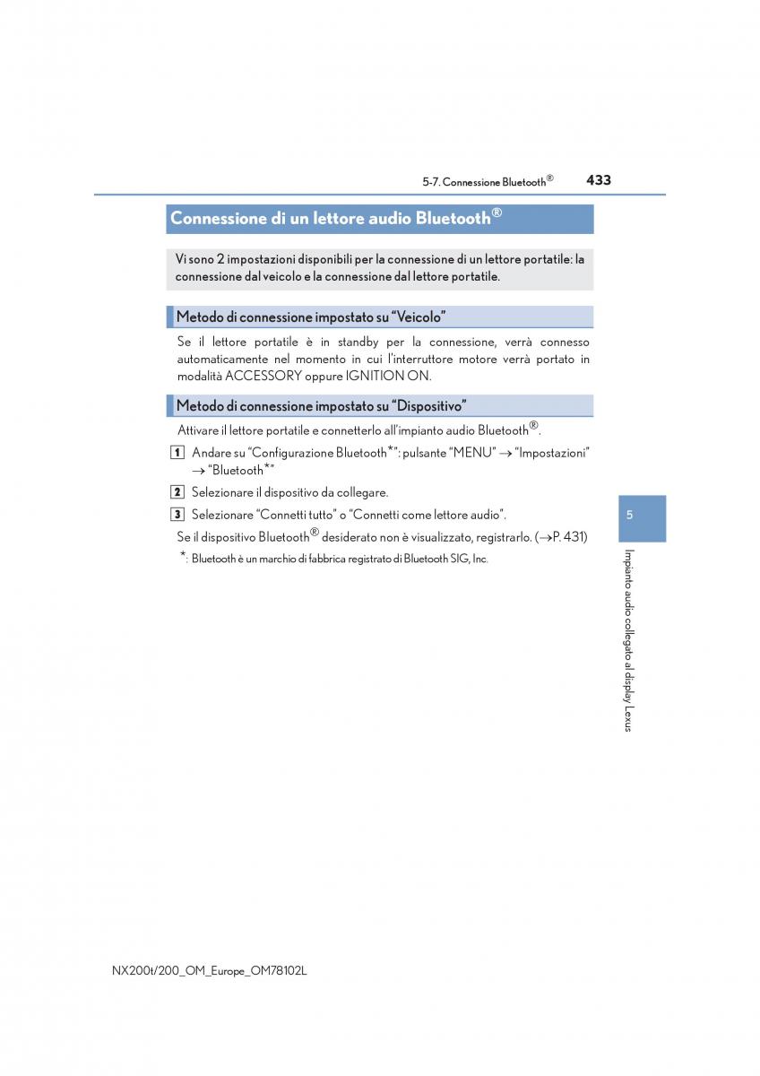 Lexus NX manuale del proprietario / page 433