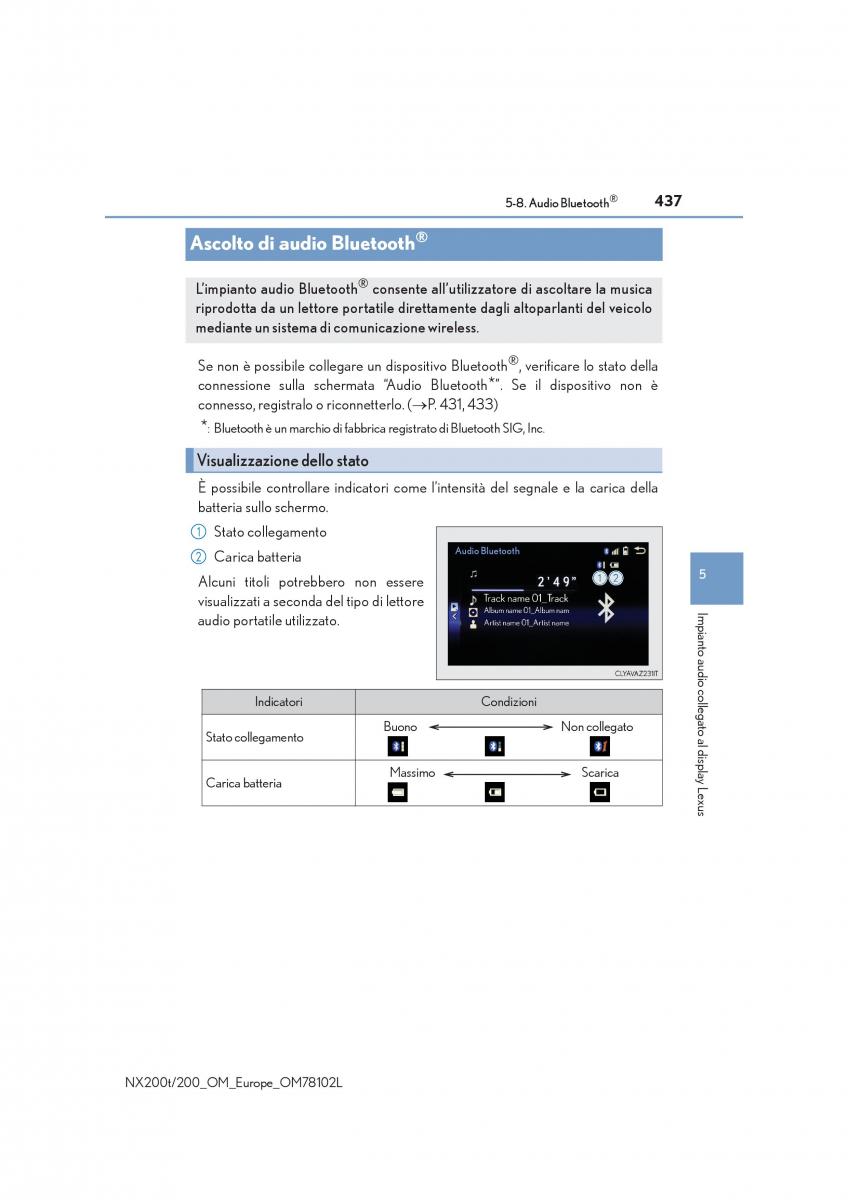 Lexus NX manuale del proprietario / page 437