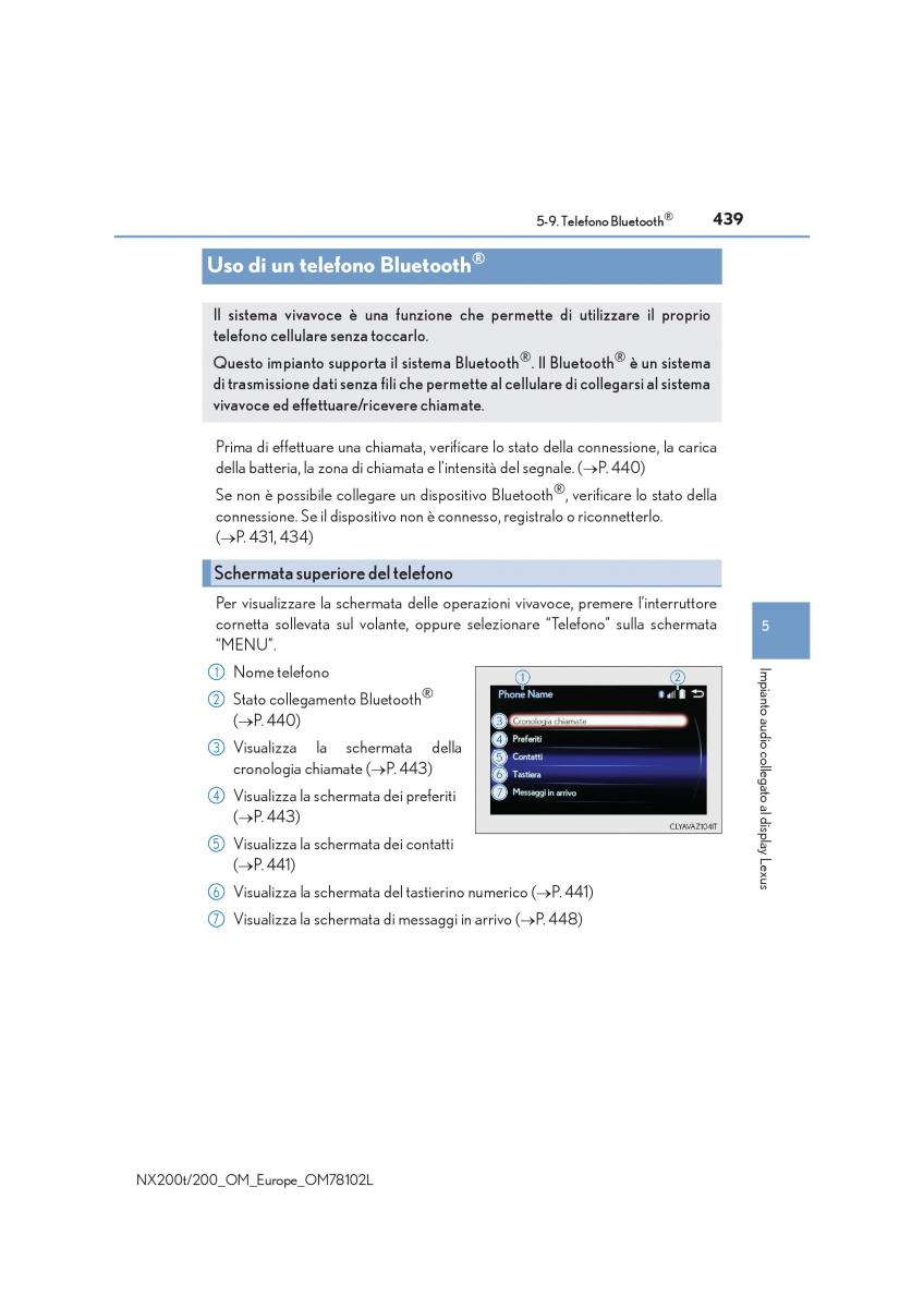 Lexus NX manuale del proprietario / page 439