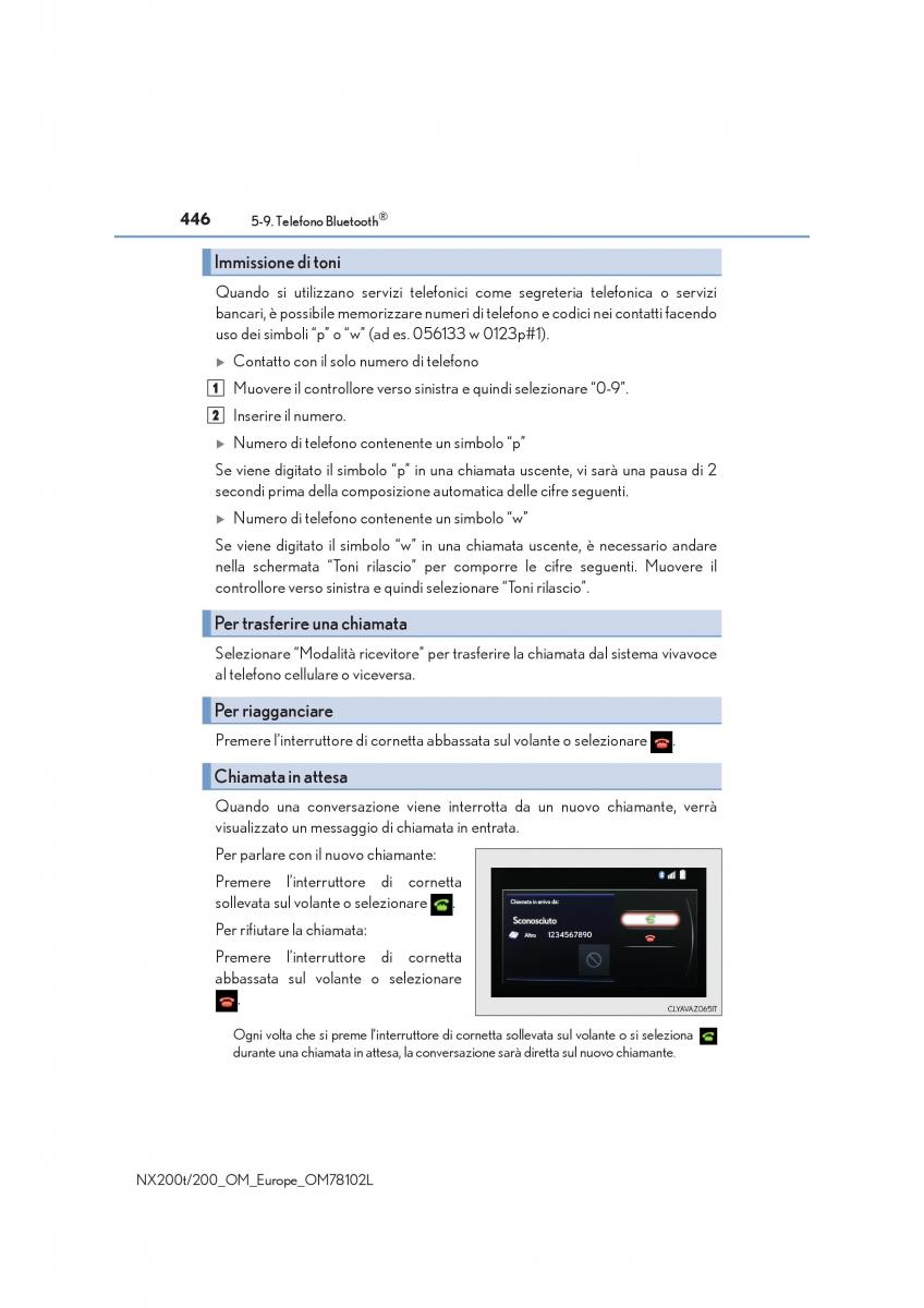 Lexus NX manuale del proprietario / page 446