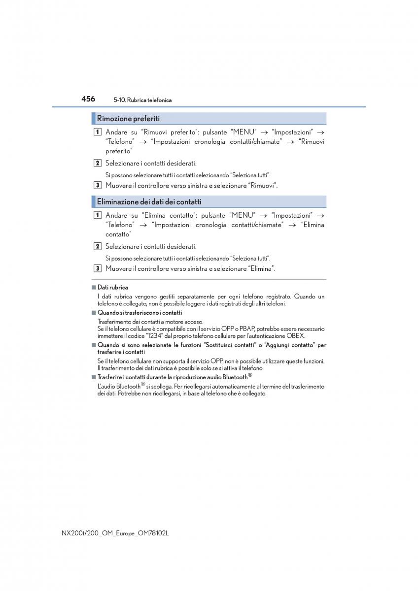 Lexus NX manuale del proprietario / page 456