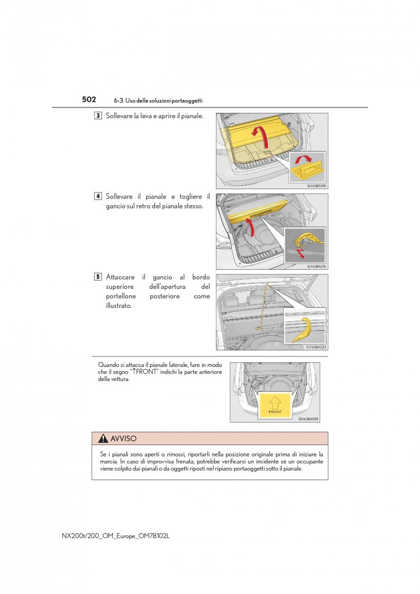 Lexus NX manuale del proprietario / page 502