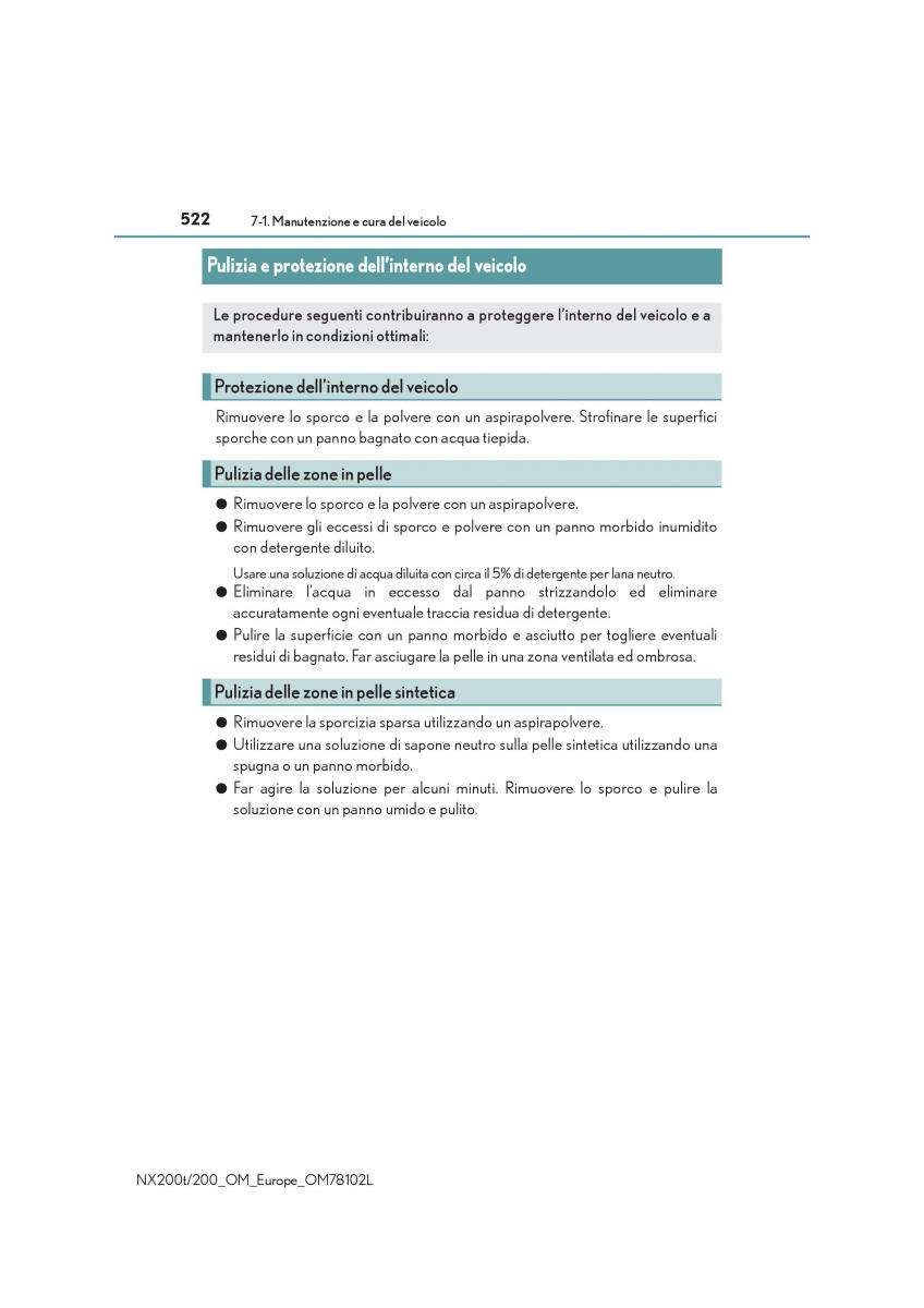 Lexus NX manuale del proprietario / page 522