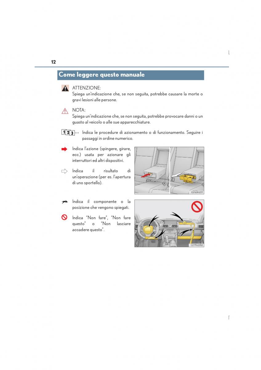 Lexus IS300h III 3 manuale del proprietario / page 12