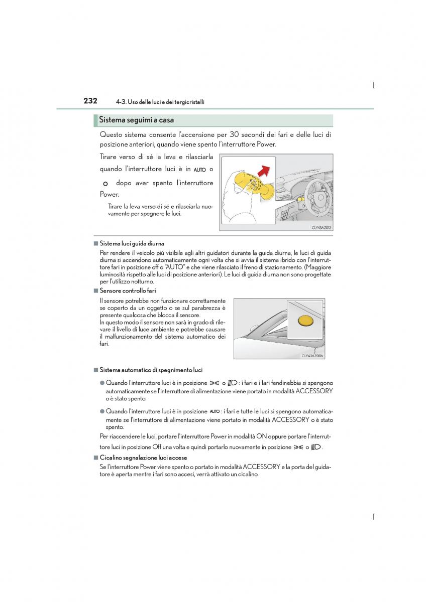 Lexus IS300h III 3 manuale del proprietario / page 232