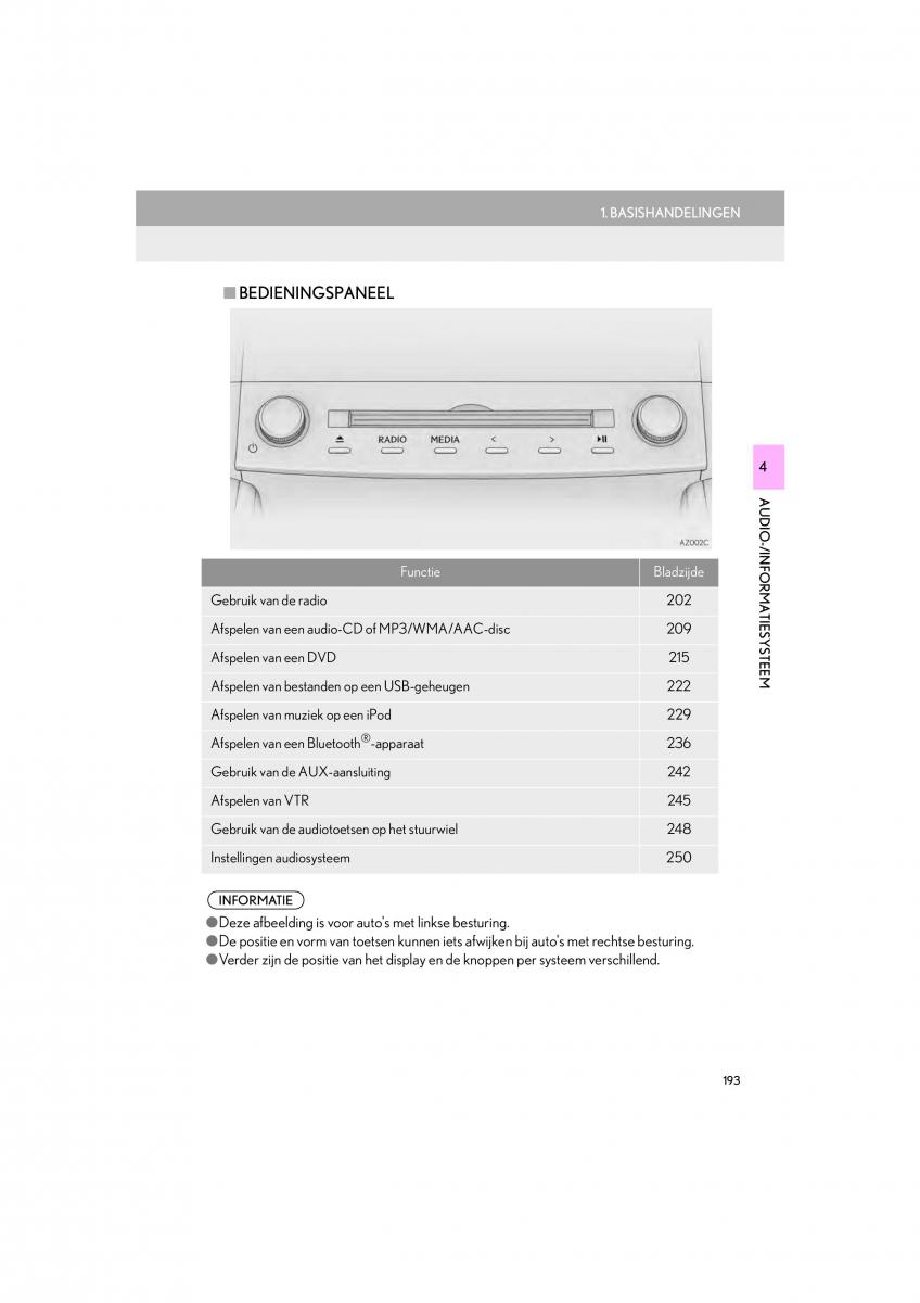 Lexus IS300h III 3 handleiding / page 193