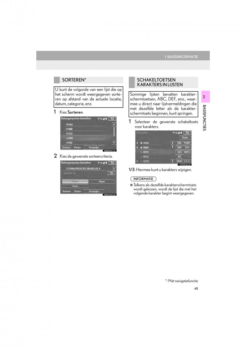 Lexus IS300h III 3 handleiding / page 45