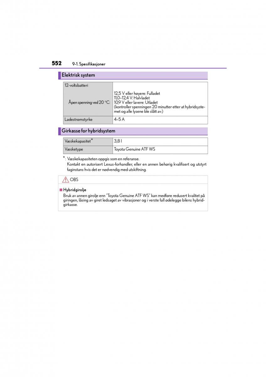 Lexus IS300h III 3 bruksanvisningen / page 554