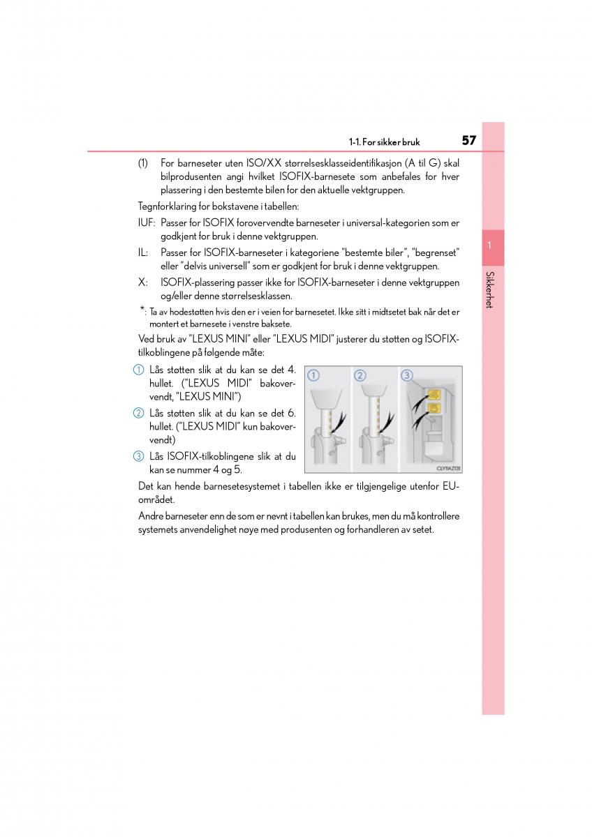 Lexus IS300h III 3 bruksanvisningen / page 59