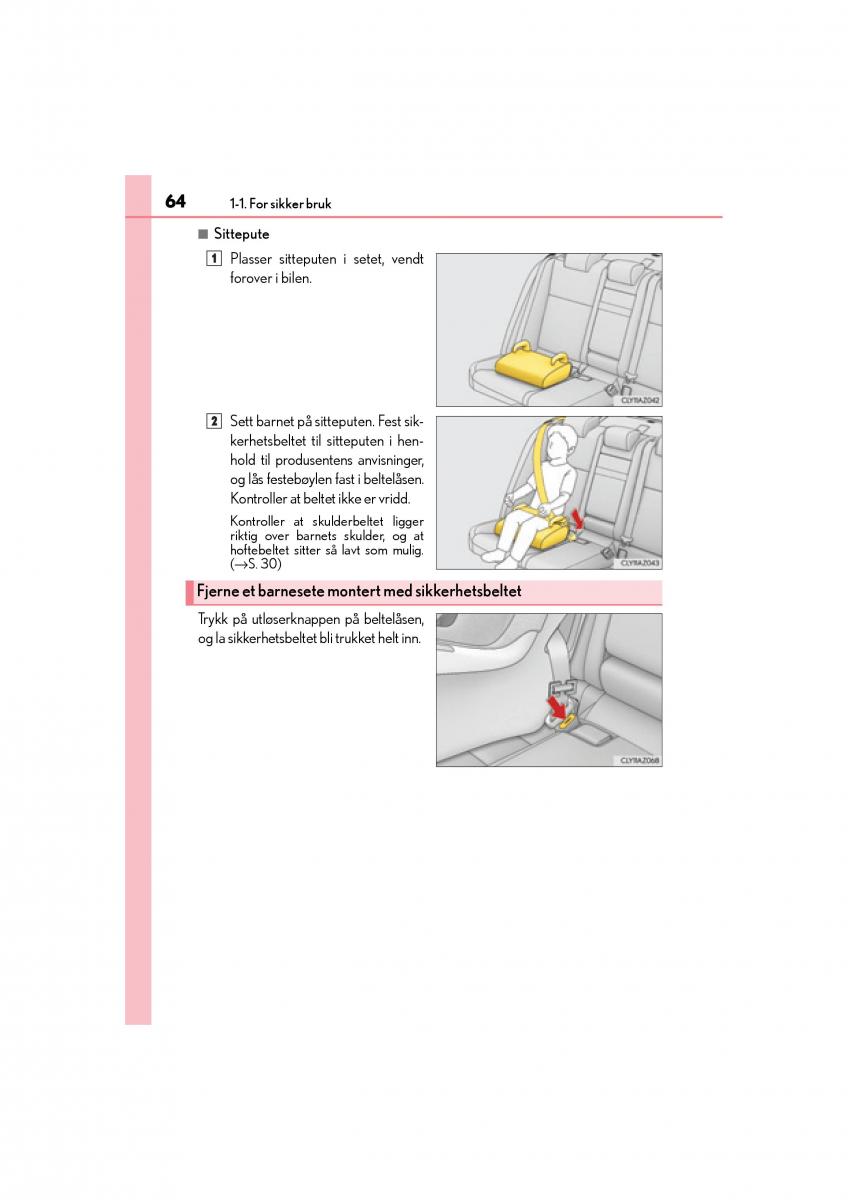 Lexus IS300h III 3 bruksanvisningen / page 66