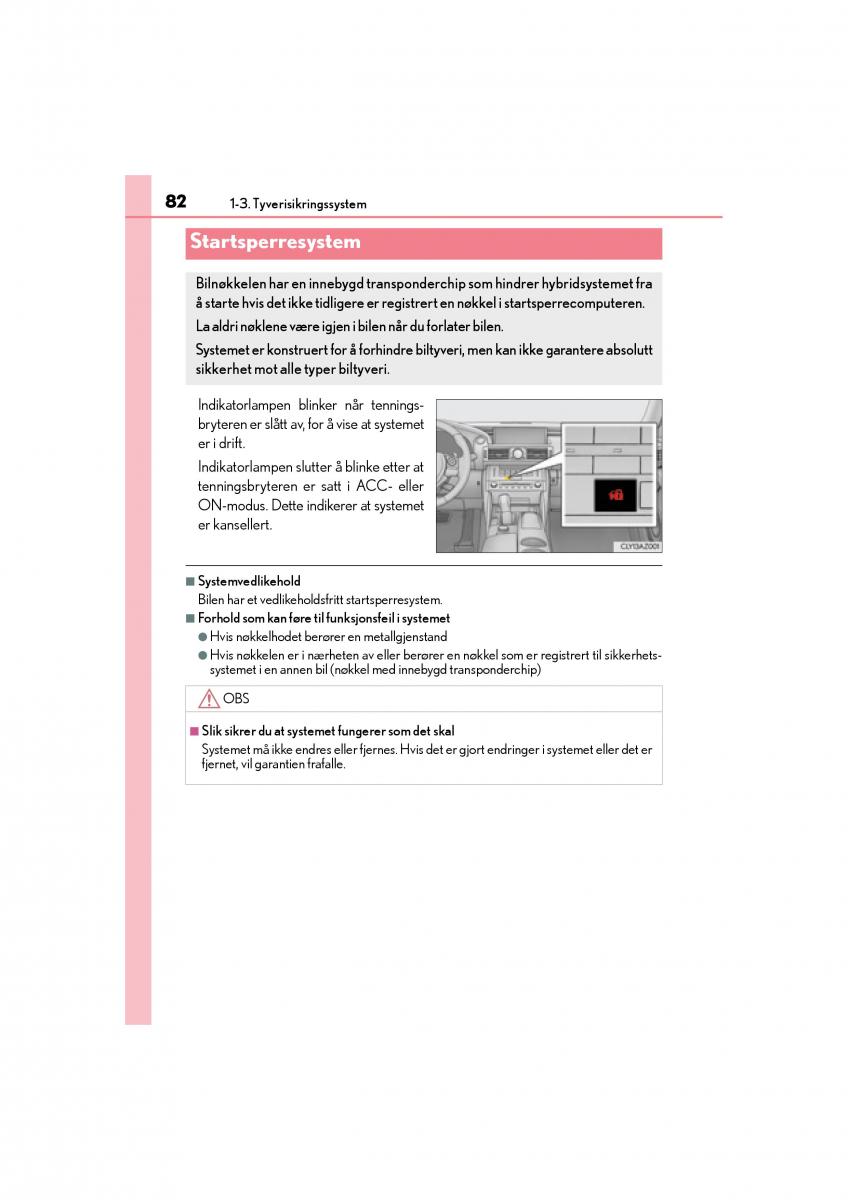 Lexus IS300h III 3 bruksanvisningen / page 84