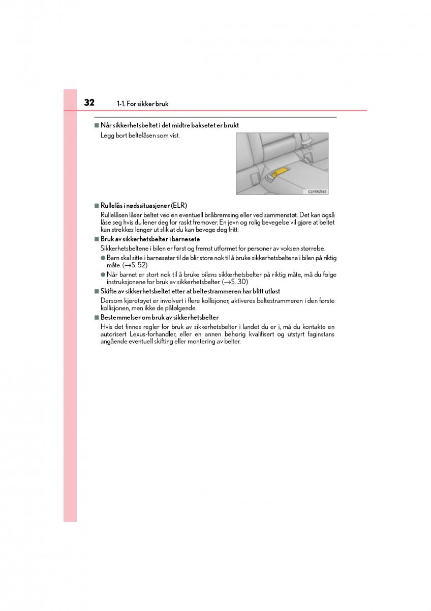 Lexus IS300h III 3 bruksanvisningen / page 34