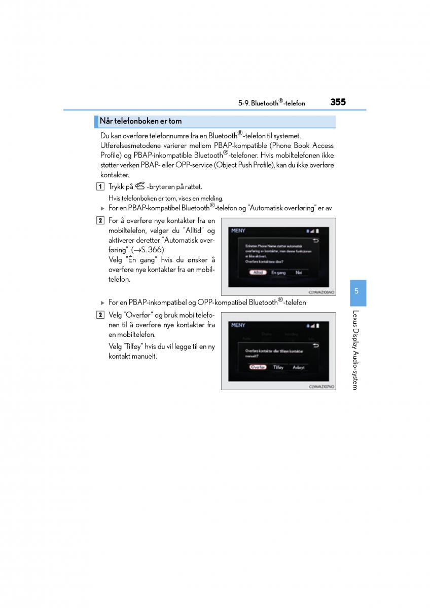 Lexus IS300h III 3 bruksanvisningen / page 357