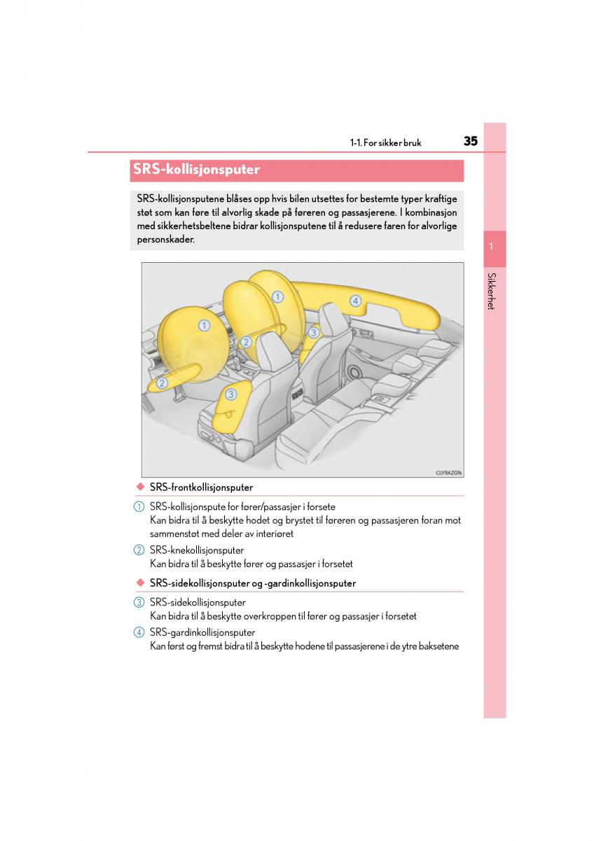 Lexus IS300h III 3 bruksanvisningen / page 37