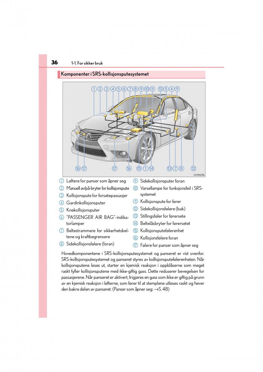 Lexus IS300h III 3 bruksanvisningen / page 38