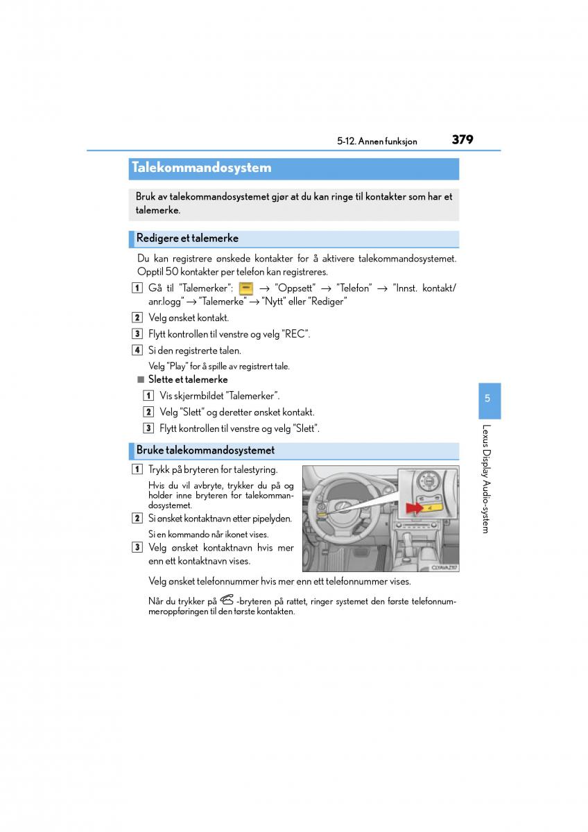 Lexus IS300h III 3 bruksanvisningen / page 381