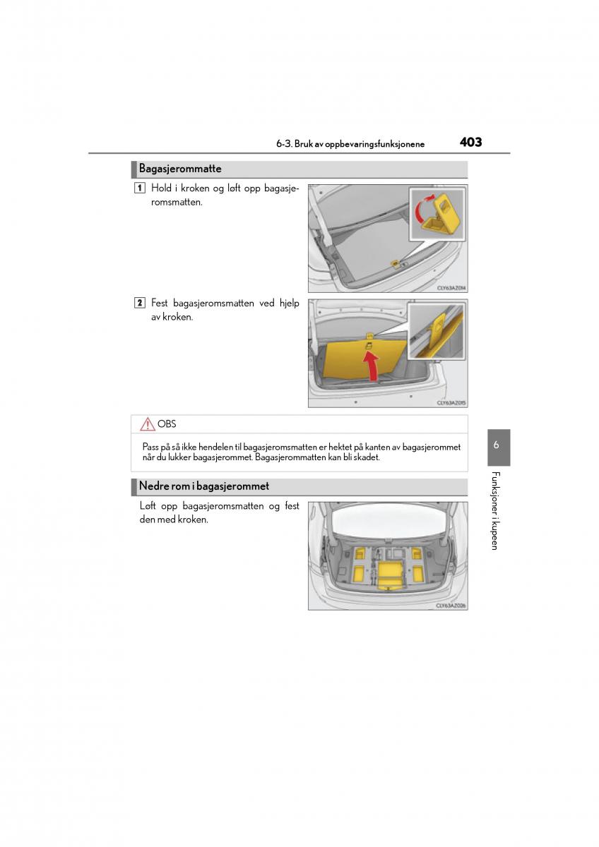 Lexus IS300h III 3 bruksanvisningen / page 405