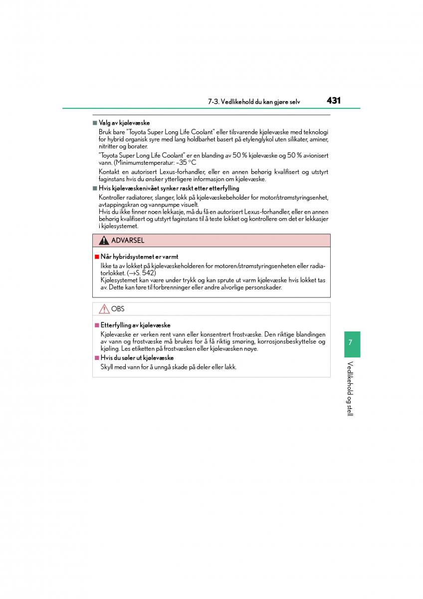 Lexus IS300h III 3 bruksanvisningen / page 433